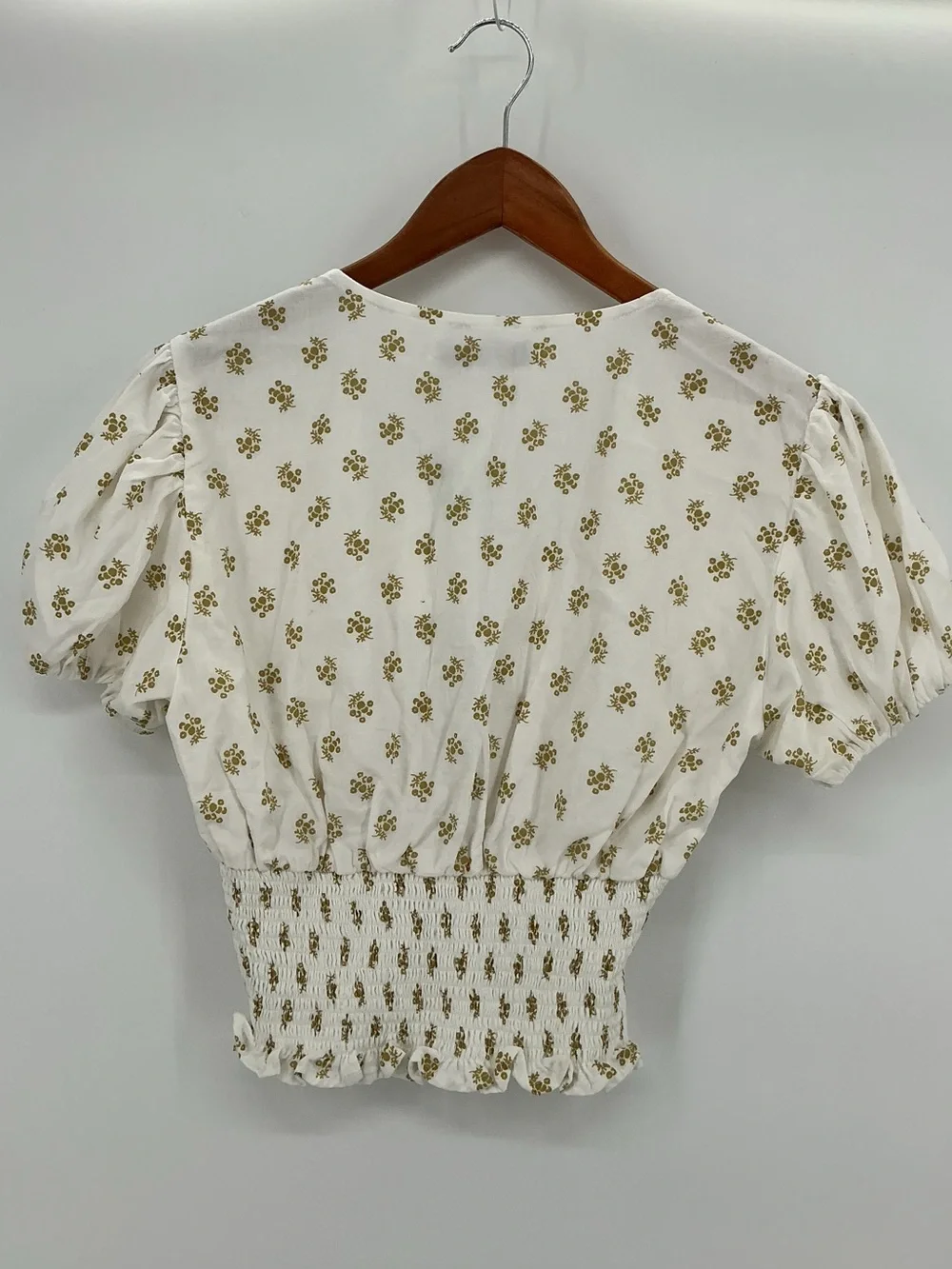 Faithfull The Brand Alba Top Cairo Floral Smocked Puff‎ Sleeve XS 2 NWT